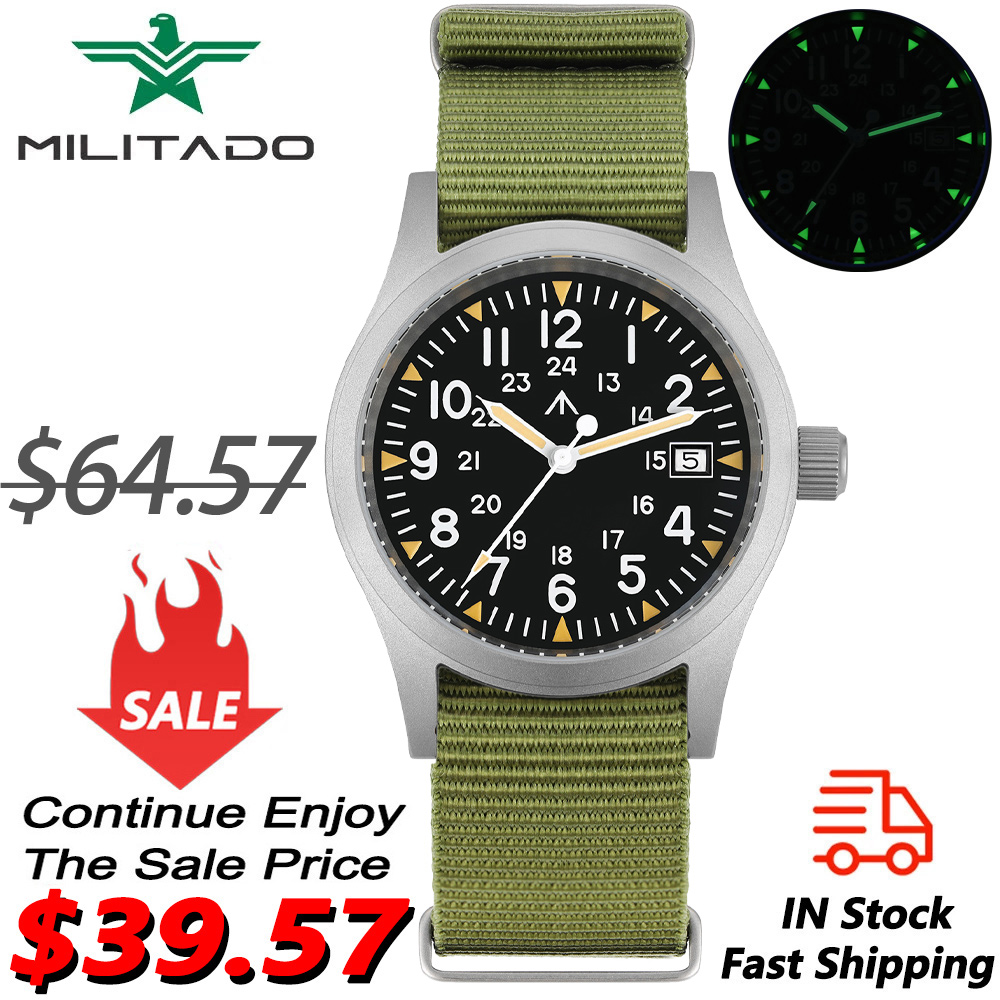 Plastic Dome Clear - Militado ML05 militair horloge Ronda 515